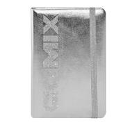 COMIX Luxury, Medium - Agenda semanal 2026 de 12 meses, con bolsillo de fuelle interior, cierre con elástico, doble marcapáginas, 192 páginas, formato 10,7 x 15,9 cm - Plata