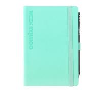 COMIX, Medium - Agenda 2026 semanal de 12 meses, cierre con elástico, trabilla elástica para lápiz o bolígrafo, con lápiz Comix incluido, doble marcapáginas, 192 páginas - 10,7 x 15,9 cm, Tiffany