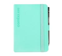 COMIX, Mignon - Agenda diaria 2026 de 12 meses, cierre con elástico y lazo elástico para lápiz o bolígrafo, lápiz Comix incluido, doble marcapáginas, 9 x 12,5 cm, Tiffany