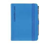 COMIX, Mignon - Agenda diaria 2026 de 12 meses, cierre con elástico y lazo elástico para lápiz o bolígrafo, lápiz Comix incluido, doble marcapáginas, 9 x 12,5 cm, azul