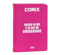 Comix Online Exclusive - Agenda diaria de 16 meses, agenda escolar 2025-2026, con tapa dura, ideal para la escuela media y superior, 13 x 17,8 cm, rojo