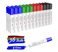 Comix Rotuladores Pizarra Blanca, Rotulador Pizarra Blanca de Punta de Bala Whiteboard Marker, 36 a Granel, 4 Colores Surtidos, Ideales para el Hogar, las Escuelas o la Oficina