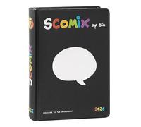 COMIX Scottecs by Sio - Agenda escolar de 16 meses 2025-2026, agenda escolar para niños y jóvenes con tapa dura, ideal para escuela primaria y secundaria, 12 x 16,5 cm, negro