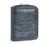 Comix Studs - Cartera de Piel sintética Suave, 10 Ranuras para Tarjetas, Cierre con botón, metalería con Acabado en Oro Brillante, en Caja de Regalo, 9,5 x 12 x 4 cm, Color Azul, Turquesa, cm