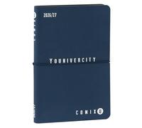 COMIX U YOUNIVERCITY - Agenda semanal 2026-2027, agenda de 13 meses, con tapa blanda de poliuretano, elástica, 224 páginas, ideal para la universidad, 11,8 x 18 cm, azul