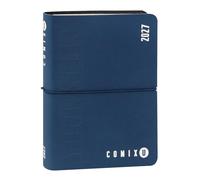 COMIX U YOURSELF - Agenda diaria mini 2026-2027, agenda de 16 meses, con tapa blanda termomovirante, elástica y 448 páginas, ideal para la escuela y la universidad, 11 x 15,3 cm, azul