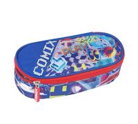 Comix Ultra Bright - Estuche Ovalado organizado para niños y Adolescentes, Ideal para Guardar la papelería, con práctica Cremallera Cerrada, Interior con Trabillas elásticas en los Lados, 22 x 5 x 7