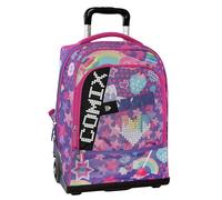 Comix Ultra Bright, Mochila Escolar con Trolley Desmontable y Panel Led, Amplios Compartimentos, Ruedas Reemplazables, Tirantes Acolchados Ajustables, Base Preformada, 34 x 52H x 22 cm