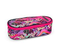 COMIX Wave - Estuche Oval Organizado para Niños y Adolescentes, Ideal para Guardar Papelería, Con Práctico Cierre de Cremallera, Interior con Soportes Elásticos en los Lados, 22 x 5H x 9,5 cm
