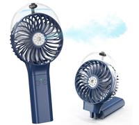 COMLIFE 3000mAh Mini Ventilador USB de Mano Portátil Ventilador Plegable Recargable Ventilador de Viaje Personal con Humidificador de Refrigeración para Camping, Oficina, Escritorio, al Aire Libre