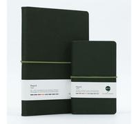 Comma Regina Combo - Cuaderno de tamaño A5 y cuaderno de bolsillo de tamaño A6 con cierre de banda elástica horizontal, 192 páginas, papel de sombra natural de 80 g/m², material de cubierta de tela de