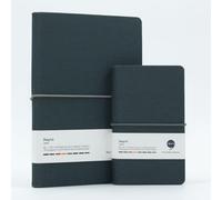 Comma Regina Combo | Cuaderno de tamaño A5 y cuaderno de bolsillo de tamaño A6 con cierre horizontal de banda elástica | 192 páginas | Papel de sombra natural de 80 g/m² | Material de cubierta de tela