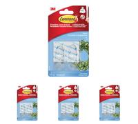 Command 17091CLR - Ganchos (900 gr de carga, talla M, 4 adhesivos para pared), color transparente (Paquete de 4)