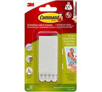 Command 17202BLK - Tiras para colgar fotografías (tamaño S, capacidad de carga de hasta 1,8 kg, 4 unidades con 2 tiras cada una), color Weiß Medium-Schmal
