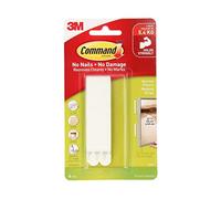 Command 17207 - Tiras adhesivas para colgar (4 pares), Blanco, Narrow