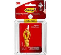 Command 3M 17001-VP-6PK - Ganchos autoadhesivo universal (tamaño medio, 6 unidades), color blanco