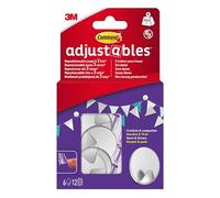 Command Adjustables Ganchos circulares reposicionables plateados, 17850SL-4FESIP, 6 ganchos, 12 tiras