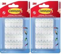 Command Clips decorativos con tiras adhesivas, transparentes, 20 clips y 24 tiras, para decoración y cadena de luces sin agujeros ni taladros (Paquete de 2)