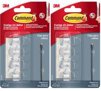 Command Clips para Cables Redondos Transparentes 17017CLR, Incolora, Pequeño (Paquete de 2)