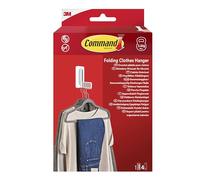 Command Colgador de Ropa Plegable 17029-WHI-1-EU, Blanco, 1 Colgador + 4 Tiras/Paquete