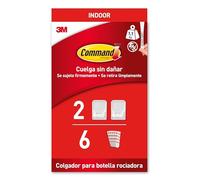 Command Colgador para Botellas Spray - 2 Ganchos/Perchas, 6 Tiras Adhesivas - Para un Almacenamiento Fácil Sin Dejar Marcas, Agujeros o Residuos Pegajosos