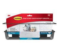 Command Estante de Ducha sin Taladrar de Color Negro Mate - 1 Organizador de Baño + 4 Tiras Adhesivas Resistente al Agua - Instalación Fácil sin Dañar Paredes -Hasta 3 kg