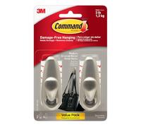 Command FC12-BN-2ES Medium Forever Classic Value Pack, níquel cepillado, 2 ganchos, 4 tiras