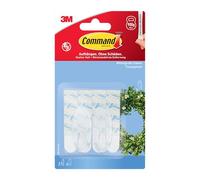 Command Gancho adhesivo, 2 ganchos + 4 tiras, transparente, autoadhesivo, colgar sin taladrar, fuerza de sujeción 900 g