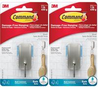Command - Gancho baño pequeño, níquel Satinado (Paquete de 2)