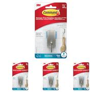 Command - Gancho baño pequeño, níquel satinado (Paquete de 4)