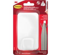 Command Gancho, Blanco, Extragrande XL para Objetos Pesados, 1 Gancho + 3 Tiras Adhesivas, para Interiores y Otros Artículos de Hasta 6,8 kg, sin Clavos, sin Agujeros, sin Taladrar