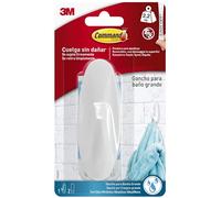 Command W17083 Gancho con diseño grande, resistente al agua, Blanco