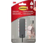 Command Gancho Mediano Negro Mate - 1 Gancho, 2 Tiras Adhesivas - Colgador de Bolsos, Ropa y otros Accesorios en Pared o Puerta - Sin Agujeros - Soporta hasta 1,3 kg