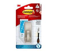 Command W-MR02-BN Gancho Metálico, Tamaño Mediano, Gris