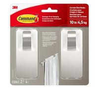 Command Gancho para barra de cortina [extraíble]: 2 ganchos (níquel satinado) / 2 ganchos