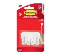 Command Gancho para colgar, 3 ganchos con puntas de metal, 4 tiras adhesivas, color blanco - Organizar sin agujeros ni taladrar