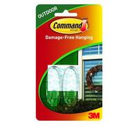 Command - Ganchos medianos con tiras, color Clear - Outdoor 6 Hooks