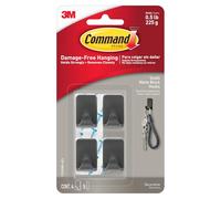 Command Ganchos metálicos pequeños 3M [extraíble]: ganchos pequeños negros mate [4 ganchos/paquete] (negro mate)