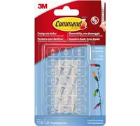 Command Mini Ganchos Decorativos, 20 Clips Transparentes y 24 Tiras Adhesivas - Para Colgar Luces y otros Adornos Sin Dejar Marcas y Sin Taladrar