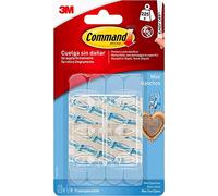 Command Mini Ganchos Transparentes - 6 Ganchos y 8 Tiras Adhesivas - Organizar Sin Dejar Marcas y Sin Taladrar