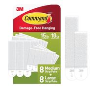 Command PH203-18NA Tiras para colgar cuadros blancas pequeñas y medianas, Medium & Large