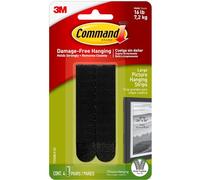 Command Picture Hanging Strips, Large, Black, 4-Pairs (17206BLK-ES)
