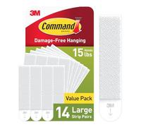 Command Picture Hanging Strips, Large, White, 14-Pairs