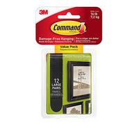 Command Picture Hanging Strips Value Pack, Large, Black, 12-Pairs (17206BLK-12ES)
