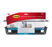 Command Shower Caddy Matte Black with Water Resistant Command Strips Bathroom Organizer Holds up to 65 lbs 1 Count Pack of