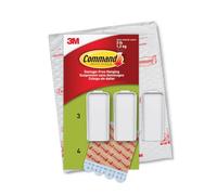 Command - Soporte para colgar lienzos PH044-3NA, grande, blanco, 3 colgadores y 4 tiras; embalaje fácil de abrir