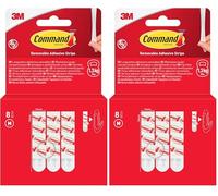 Command Tiras Adhesivas de Repuesto - 8 Medianas - Uso General, Paquete Ahorro, Organiza sin Dejar Marcas ni Taladro (Paquete de 2)