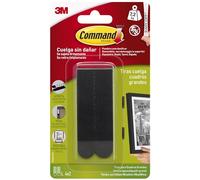 Command Tiras Adhesivas Grandes para Colgar Cuadros, Negro - 4 Pares de Tiras Adhesivas Grandes - Para Marcos, Espejos y Otros Adornos - Colgar Sin Agujeros y Sin Taladrar - Soporta Hasta 7,2 kg