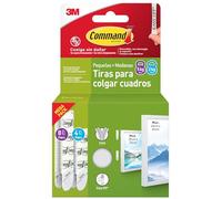 Command Tiras Adhesivas para Colgar Cuadros, 4 Pares de Tiras Pequeñas y 8 Medianas Blancas - Para Marcos, Espejos y Otros Adornos - Colgar sin Agujeros ni Taladrar