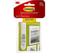 Command Tiras Adhesivas para Colgar Cuadros Grandes, 12 Pares, Blancas - Para Marcos, Espejos, Letreros, o Relojes de Pared - Colgar Sin Agujeros y Sin Taladrar